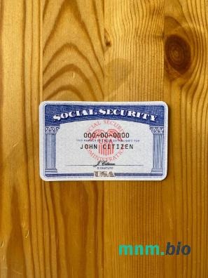 USA SSN fotowygląd tło z drewnianego stołu fotorealistyczny wygląd próbka
